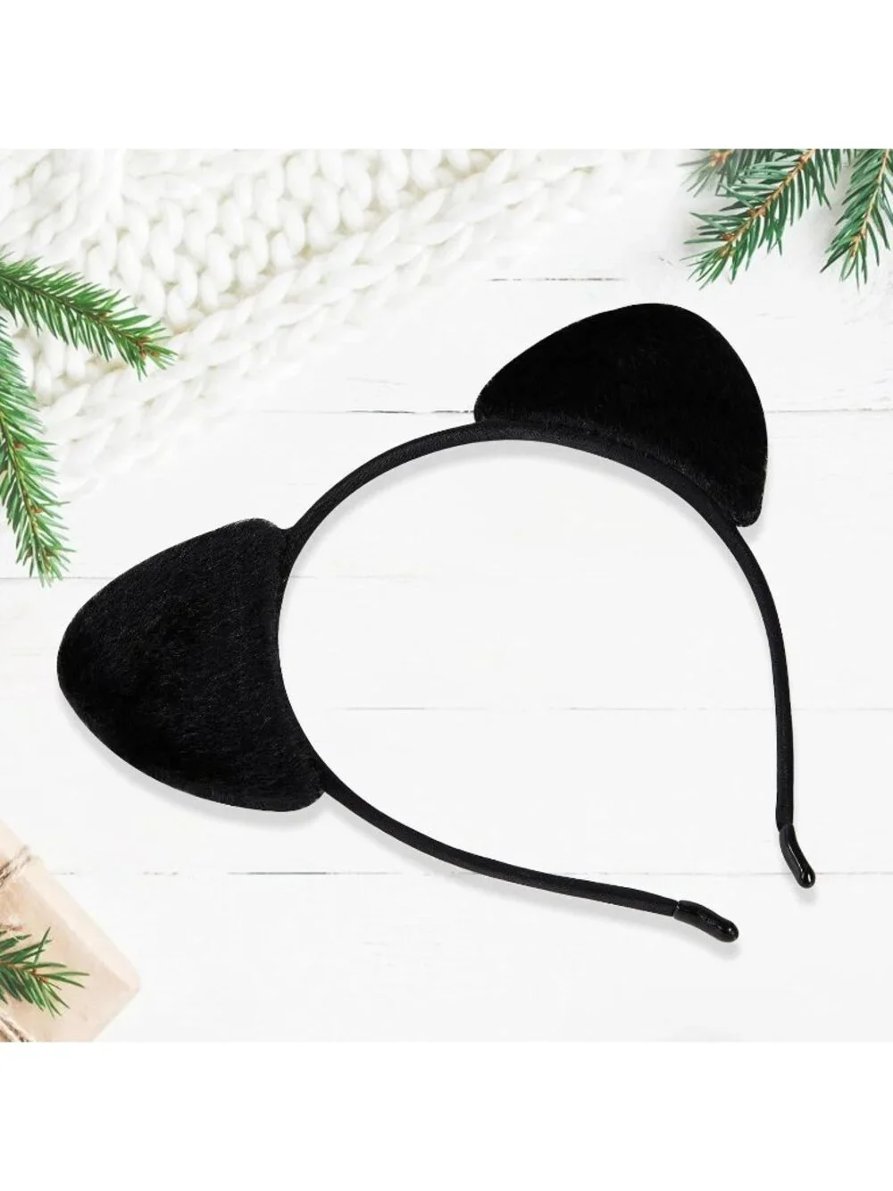 Women black Cat Sequin Handmade Mickey Mouse Headband 2 Pieces